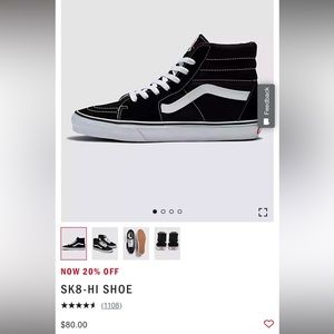Black and white VANS 7.5